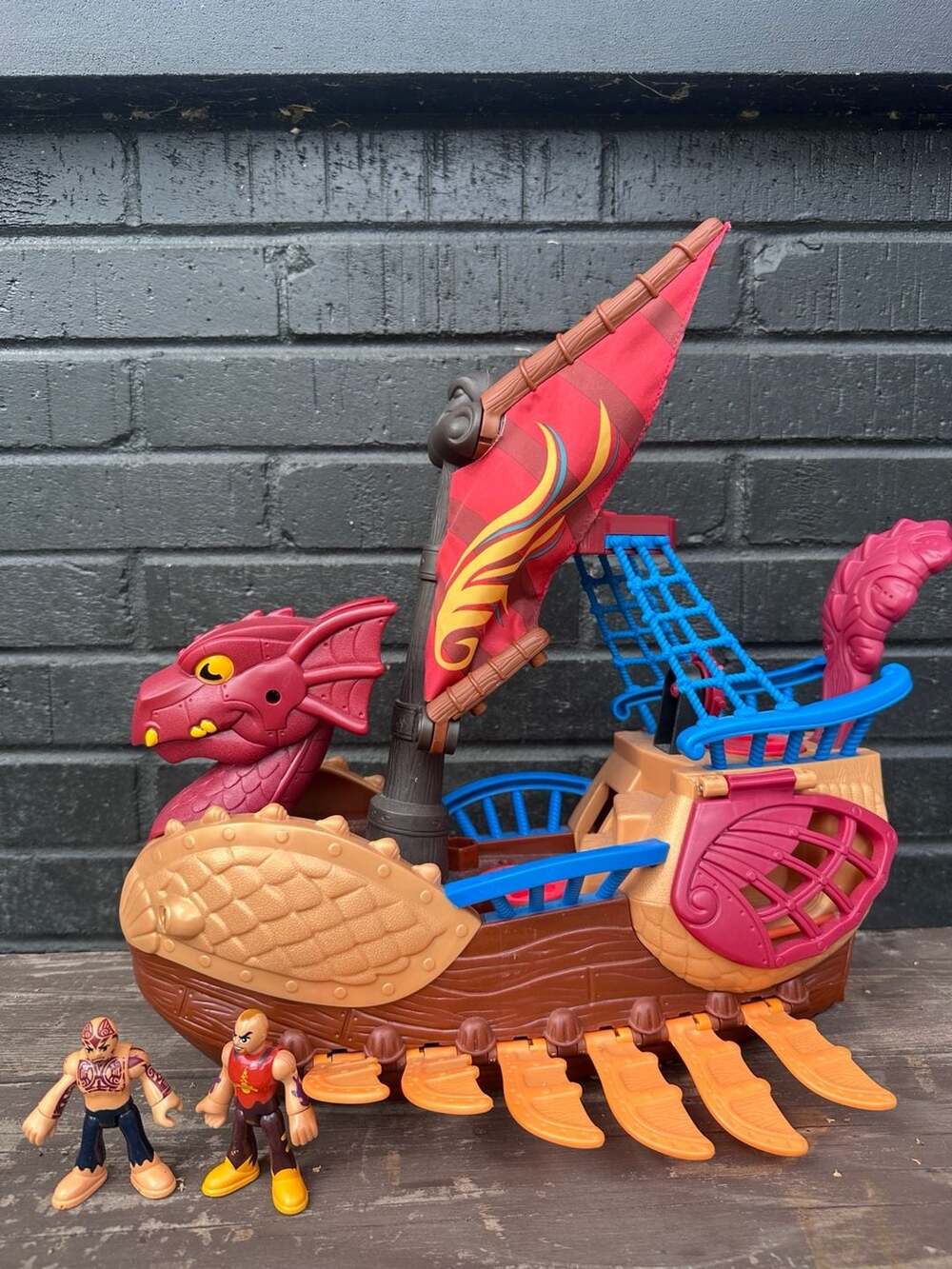 Fisher-Price Imaginext Dragon Pirate Ship Playset With 2 Action Figures